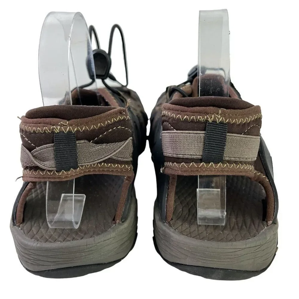 Eddie Bauer Rainer Mens Dark Brown Fisherman Water Sandals Closed Toe Shoes 11